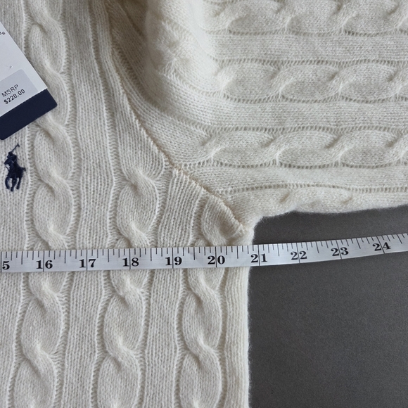 Polo Ralph Lauren Womens Cable Wool Cashmere Crew Neck Sweater Size XL NWT $228 - Picture 8 of 10